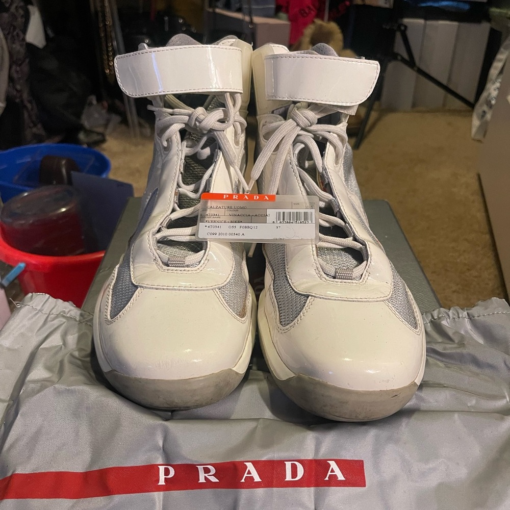 Prada Vernice +Bike Vinaccia + Acciaio athletic sneakers - Picture 1 of 5